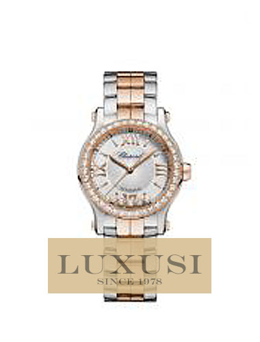 CHOPARD pres HAPPY DIAMONDS HAPPY SPORT 278573-6004 HAPPY SPORT 30 MM AUTOMATIC WATCH 18-CARAT ROSE GOLD, STAINLESS STEEL AND DIAMONDS